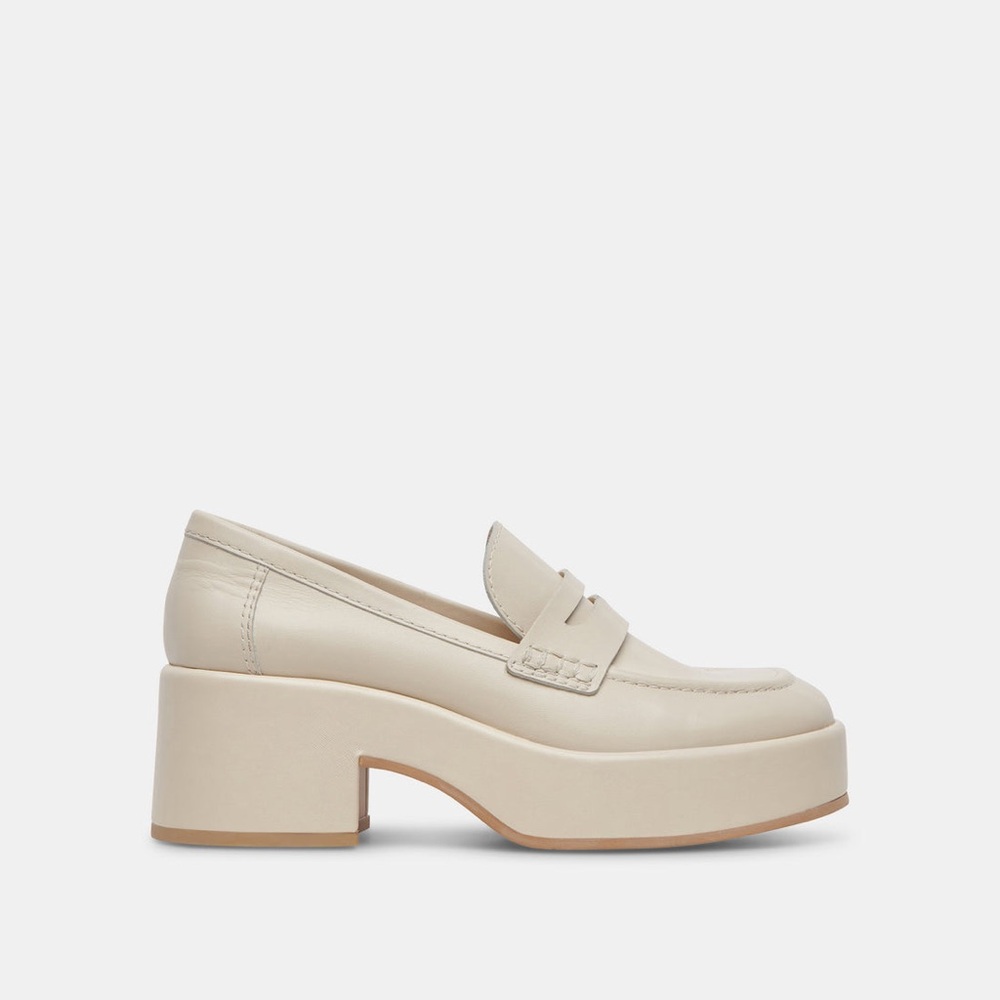 Dolce Vita Cream Platform Loafer Mules - Picture 2 of 8